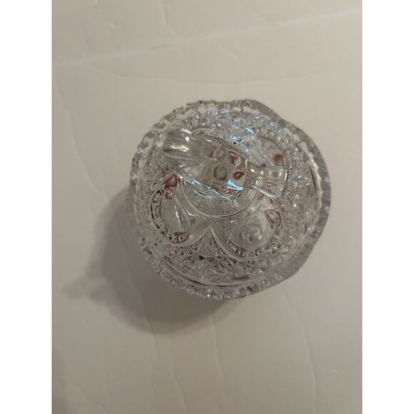 Vintage Hofbauer 4” Crystal Red Byrdes Bird Covered‎ Sawtooth Candy Dish Footed - Picture 7 of 9